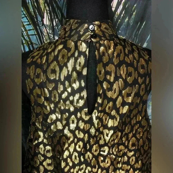 Gold and Black Top with ruffle top size 6 - Picture 3 of 16